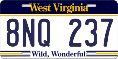 WV license plate 8NQ237