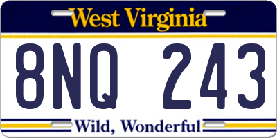 WV license plate 8NQ243