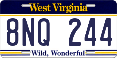 WV license plate 8NQ244