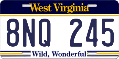 WV license plate 8NQ245