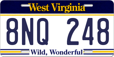 WV license plate 8NQ248