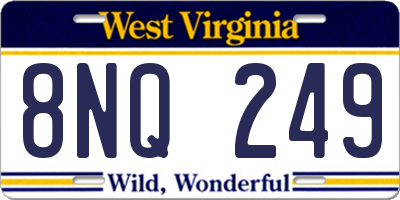 WV license plate 8NQ249