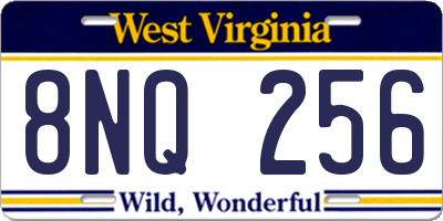 WV license plate 8NQ256