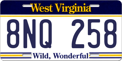 WV license plate 8NQ258