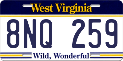 WV license plate 8NQ259