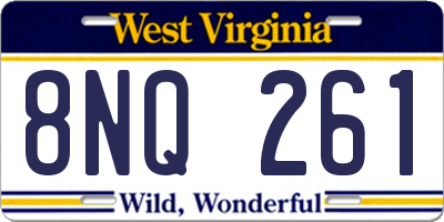WV license plate 8NQ261