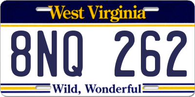 WV license plate 8NQ262