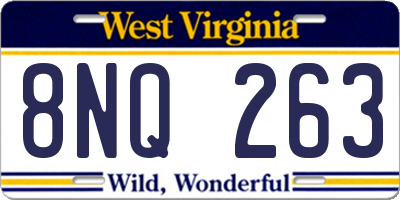 WV license plate 8NQ263
