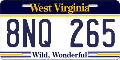 WV license plate 8NQ265
