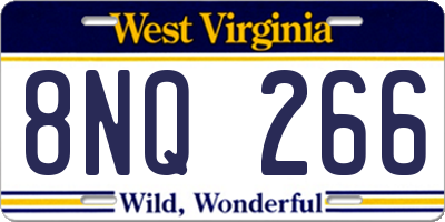 WV license plate 8NQ266