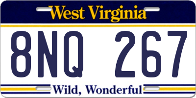 WV license plate 8NQ267