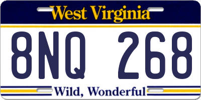 WV license plate 8NQ268