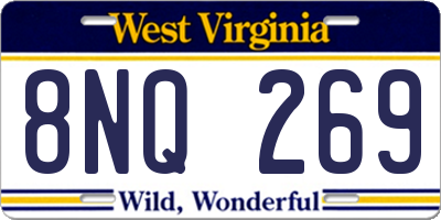 WV license plate 8NQ269