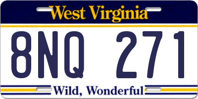 WV license plate 8NQ271