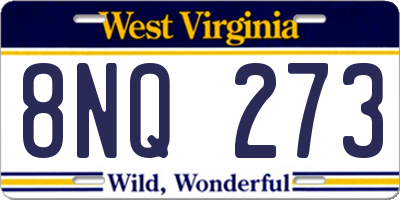WV license plate 8NQ273