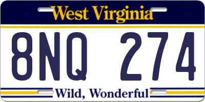 WV license plate 8NQ274