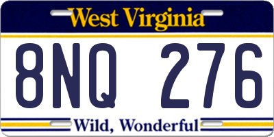 WV license plate 8NQ276