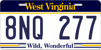 WV license plate 8NQ277