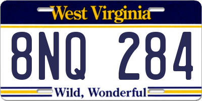WV license plate 8NQ284