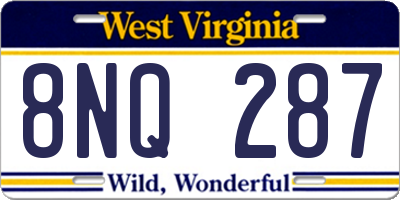 WV license plate 8NQ287