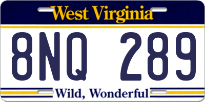 WV license plate 8NQ289