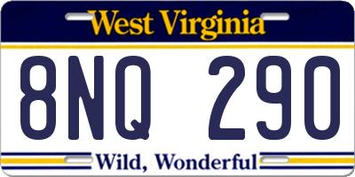 WV license plate 8NQ290