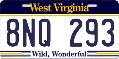 WV license plate 8NQ293