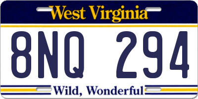 WV license plate 8NQ294