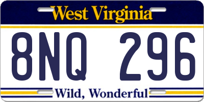 WV license plate 8NQ296