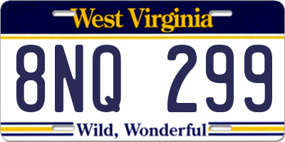 WV license plate 8NQ299