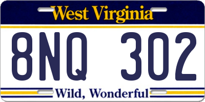 WV license plate 8NQ302