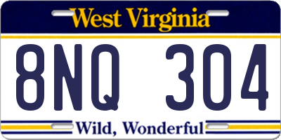WV license plate 8NQ304