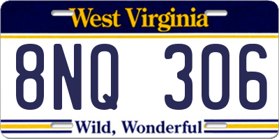 WV license plate 8NQ306