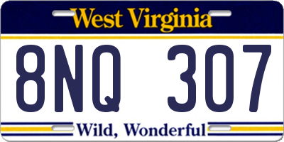 WV license plate 8NQ307