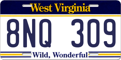 WV license plate 8NQ309