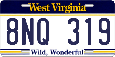 WV license plate 8NQ319