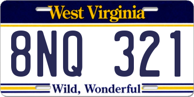WV license plate 8NQ321