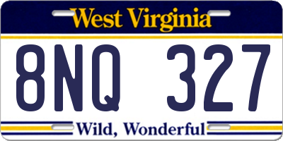 WV license plate 8NQ327
