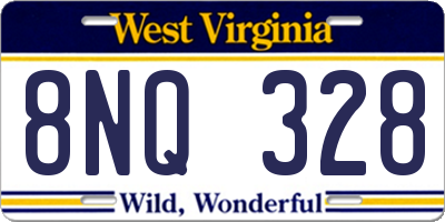 WV license plate 8NQ328