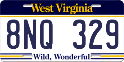 WV license plate 8NQ329