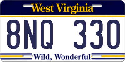 WV license plate 8NQ330