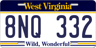 WV license plate 8NQ332