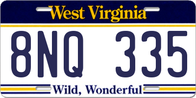 WV license plate 8NQ335