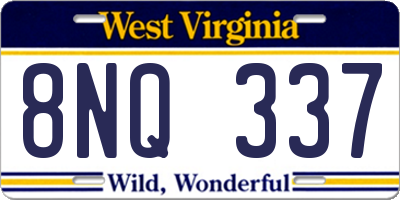 WV license plate 8NQ337