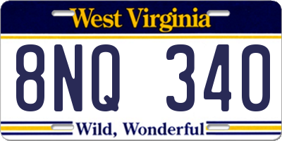 WV license plate 8NQ340