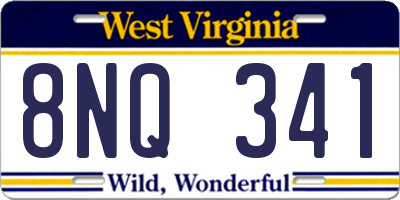 WV license plate 8NQ341