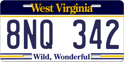 WV license plate 8NQ342