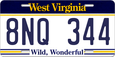 WV license plate 8NQ344