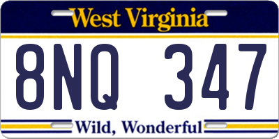 WV license plate 8NQ347