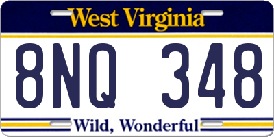 WV license plate 8NQ348